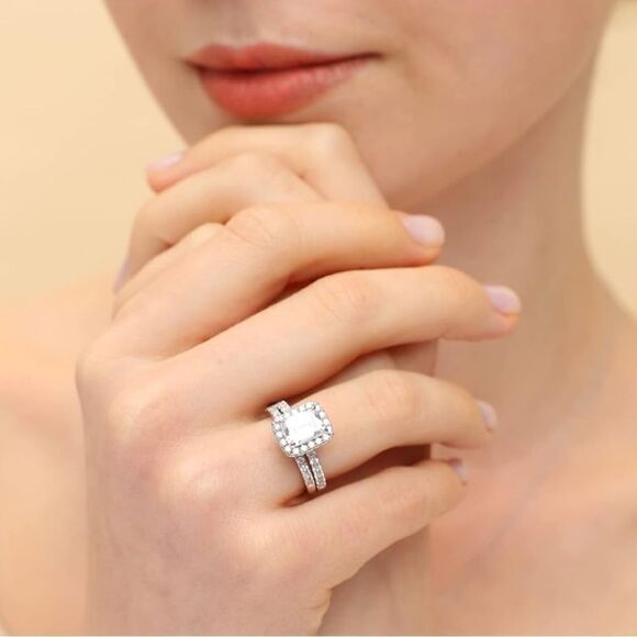 Emerald Cut Engagement Ring Band Stack - Picture 5 of 6